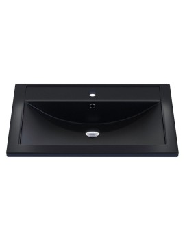 Раковина для ванной кварцевая Uperwood Foster Quartz 70х45,5х17,5 см, черная матовая, космос