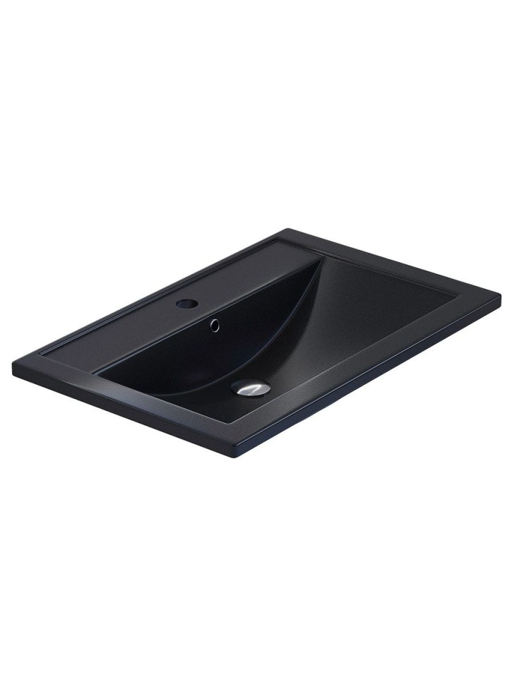 Раковина для ванной кварцевая Uperwood Foster Quartz 70х45,5х17,5 см, черная матовая, космос