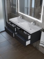 Раковина для ванной Uperwood Classic 120х45х14 см, двойная, белая глянцевая