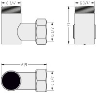 Уголок переходной (G 3/4&quot; НР х G 3/4&quot; НГ)
