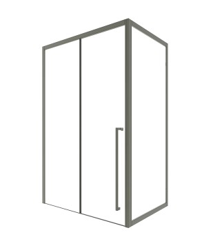 Timo Душевая дверь TDSS-120/13C-8R, раздвиж 1200*2000, проф никель + торцевое стекло TSS-900/13C-8 900*2000, проф никель