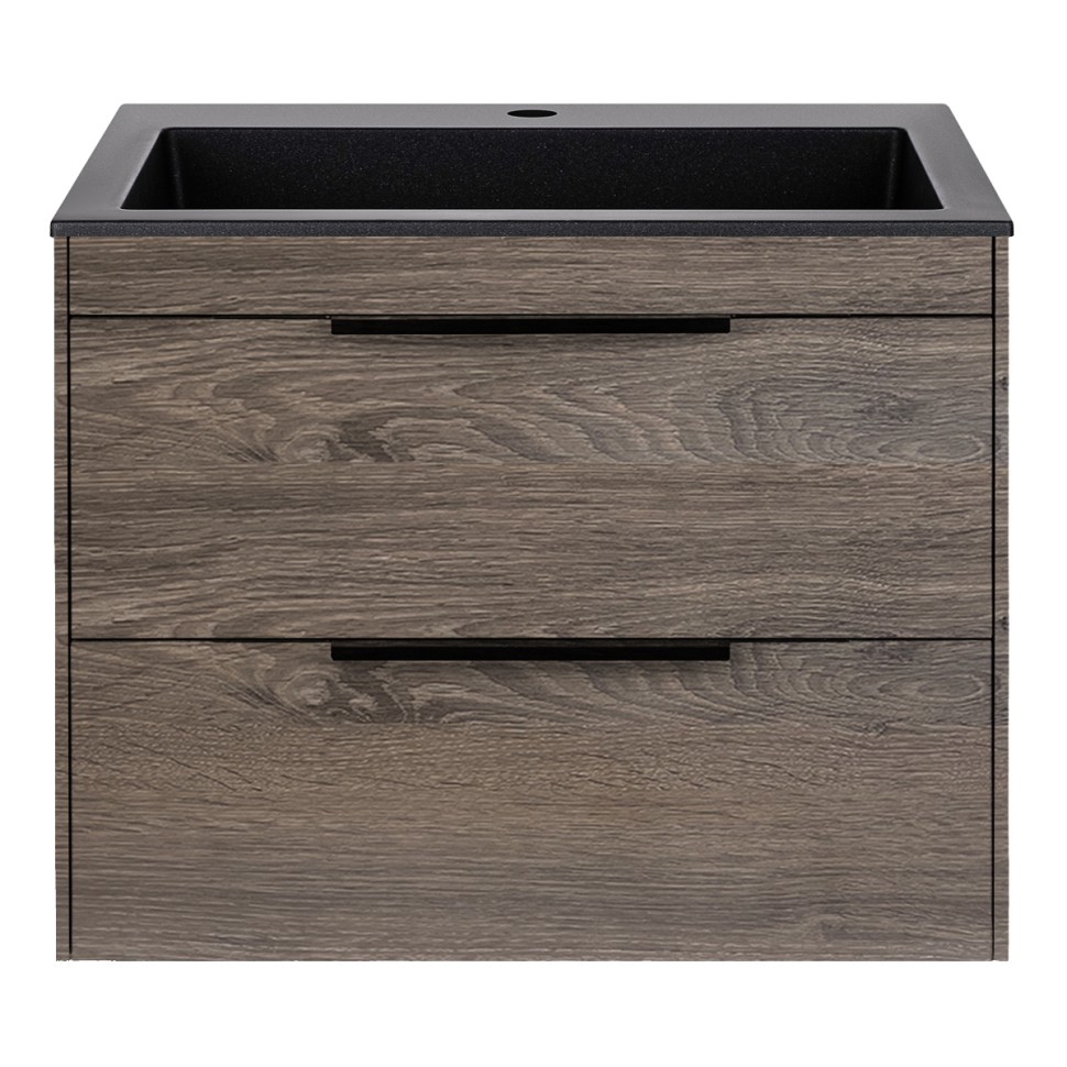 База под раковину Chiara 2D 600 подвесная, 2 выкатных ящика soft-close, R.Oak