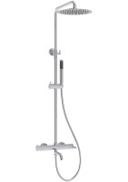 Душевая стойка Villa VSFS-1VL1CH с изливом, 25см верх. душ из нерж. стали, хром