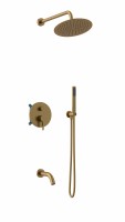Душевой комплект Вилла (Villa) VSFW-1VL3BG встраиваемый, 3 режима, брашированное золото
