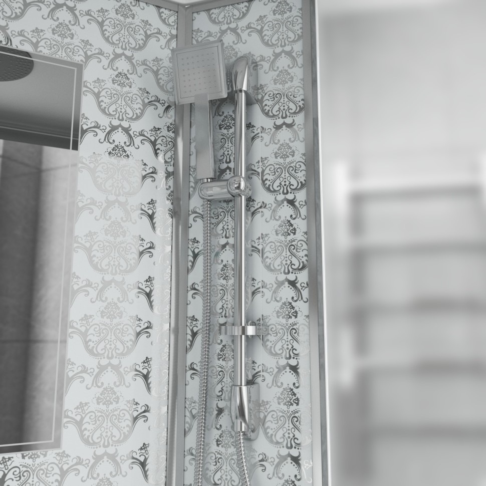 Душевая кабина Niagara Luxe NG-7711WL (90x120х215) низкий поддон(15см),дверь раздвижная,стенки серебро,6 мест