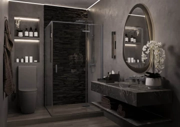 Душевой угол распашной Veconi RV073GR-9080-01-C4