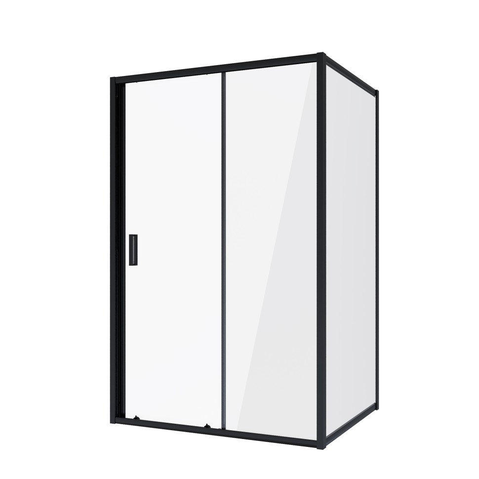 Душевое ограждение Niagara Nova NG-82-12AB-A80B (120х80х195) прямоугольник,черный, дверь раздвижная,стекло прозрачное,2 места