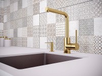 Дозатор для жидкого мыла DECUS, D004-G, золото, Paulmark