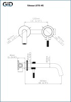 Настенный смеситель GID Edessa SS070-GM-NS Вороненая сталь (Gun metal)