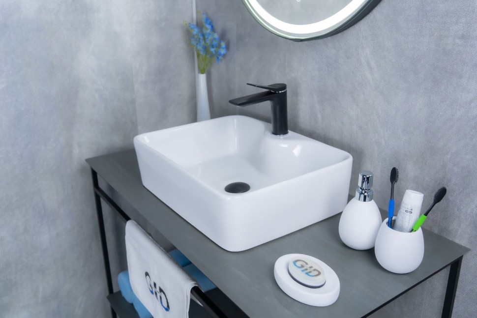 Раковина Gid N9091 51176 накладная белая 48x37x13