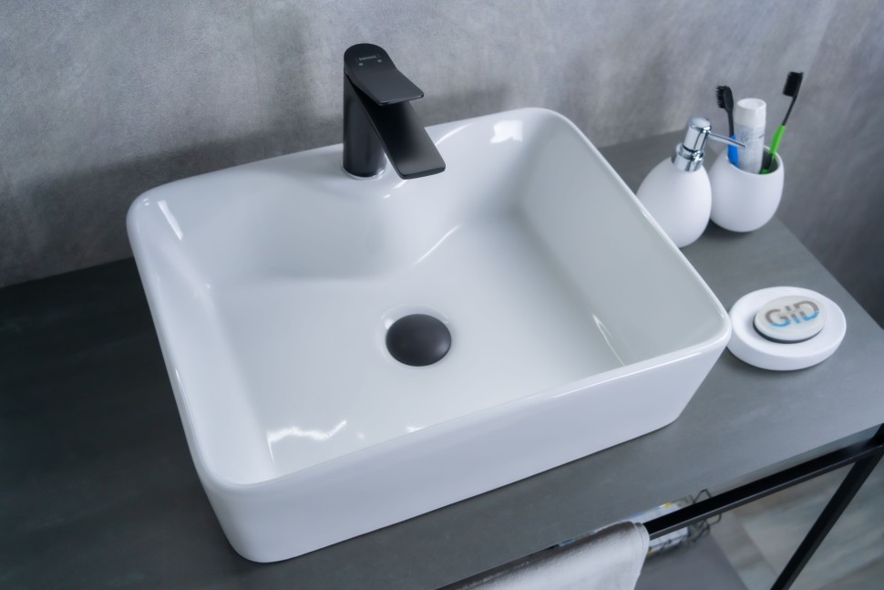 Раковина Gid N9091 51176 накладная белая 48x37x13