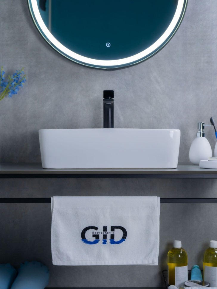 Раковина Gid N9091 51176 накладная белая 48x37x13