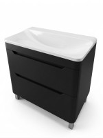 Тумба под раковину для ванной Uperwood Ocean напольная, 80 см, черная, 2 ящика