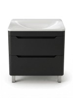 Тумба под раковину для ванной Uperwood Ocean напольная, 80 см, черная, 2 ящика