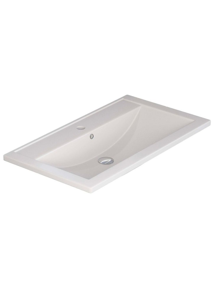 Раковина для ванной кварцевая Uperwood Foster Quartz 80х45,5х17,5 см, белая матовая, жасмин