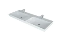 Раковина для ванной Uperwood Classic 120 см, без отверстия для смесителя, белая глянцевая