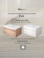 Тумба под раковину для ванной Uperwood Eva, 60 см, подвесная, Крафт Табачный, выдвижной ящик