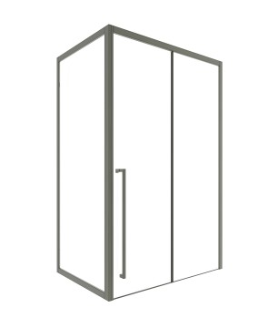 Timo Душевая дверь TDSS-120/13C-8L, раздвиж 1200*2000, проф никель + торцевое стекло TSS-1000/13C-8 1000*2000, проф никель