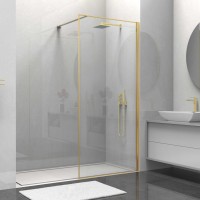 Душевая перегородка Walk-In VSW-1HS900CLG, 900*2000, брашированное золото, стекло прозрачное
