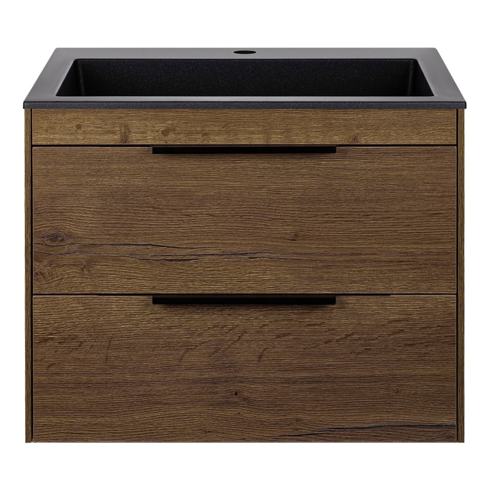 База под раковину Chiara 2D 600 подвесная, 2 выкатных ящика soft-close, T.Oak