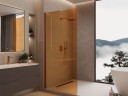 Душевая перегородка Волк-Ин (Walk-In) VLSW-1H100GSBC, 1000*2000, брашированная медь, стекло янтарь  