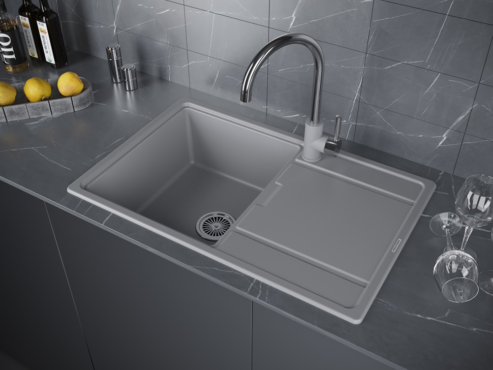 Мойка FLUGEN 50-780, IT-GRANIT, PM217850-GRM, серый металлик, 780х500 мм, Paulmark