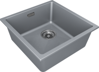 Мойка LUMI 45UNI-SKEW, IT-GRANIT, LU45SK-GRM, серый металлик, 455х440, Paulmark