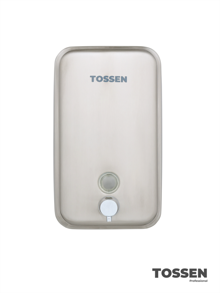 TOSSEN MN-1000 M - механический диспенсер жидкого мыла (коллекция «Матовая сталь»)  