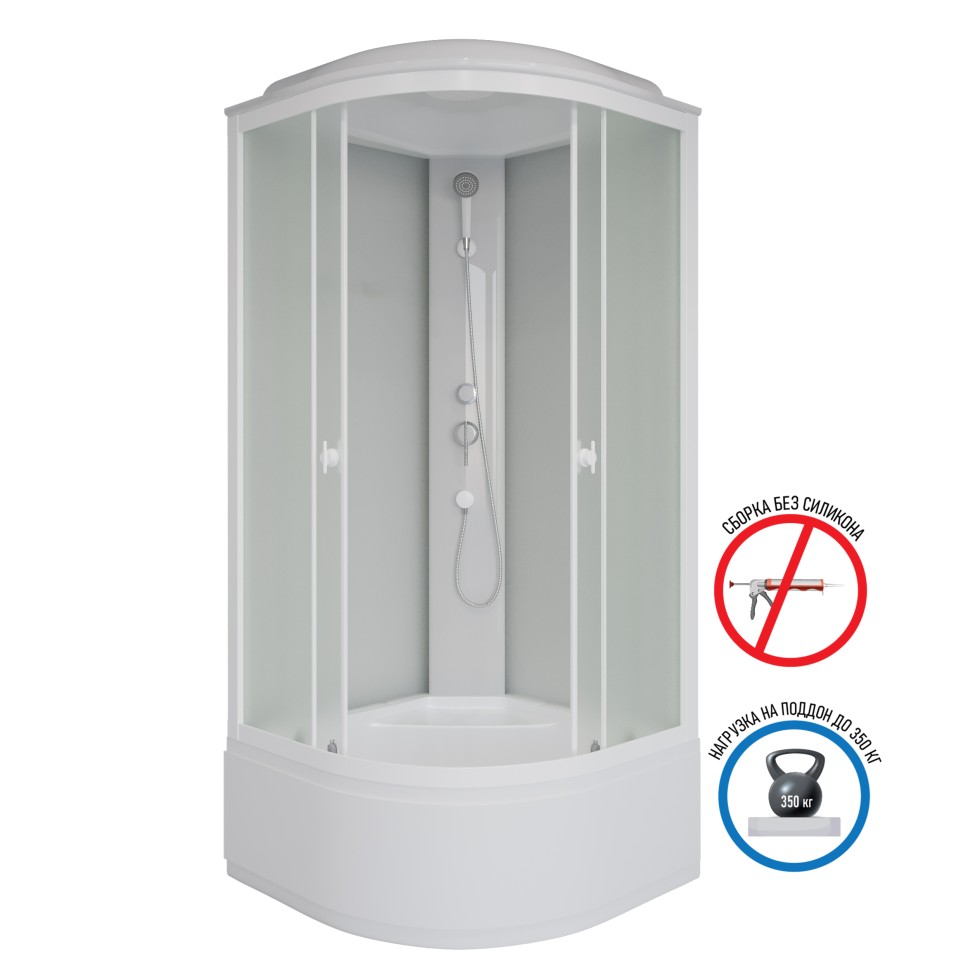 Душевая кабина Niagara Promo P80/40/MT/BK (80х80х195) 4 места
