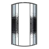 Душевое ограждение Niagara Eco NG-1003-14BLACK (80х80х190) четверть круга,раздвижное,черный,стекло мозаика,1 место