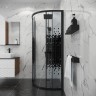 Душевое ограждение Niagara Eco NG-1003-14BLACK (80х80х190) четверть круга,раздвижное,черный,стекло мозаика,1 место
