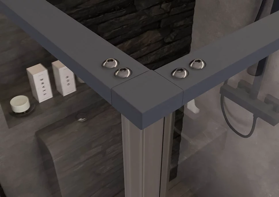 Душевой угол распашной Veconi RV073GR-9090-01-C4  