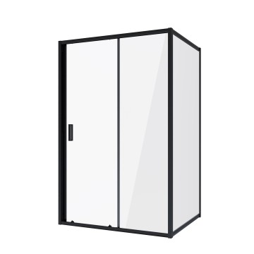 Душевое ограждение Niagara Nova NG-82-12AB-A90B (120х90х195) прямоугольник,черный, дверь раздвижная,стекло прозрачное,2 места