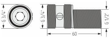 Эксцентрик запорный (G 1/2" НР х G 3/4" НР)
