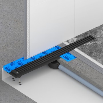 Душевой лоток TIMO Drain System 900 с вставкой "lines", Чёрный