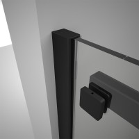 Душевой угол Veconi Rovigo RV-075B, 1600х1000х2000 черный матовый, стекло прозрачное