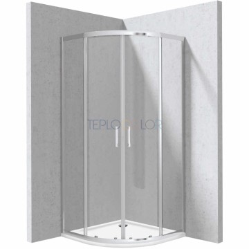 Душевая кабина, с поддоном, полукруглая - 90x90 см