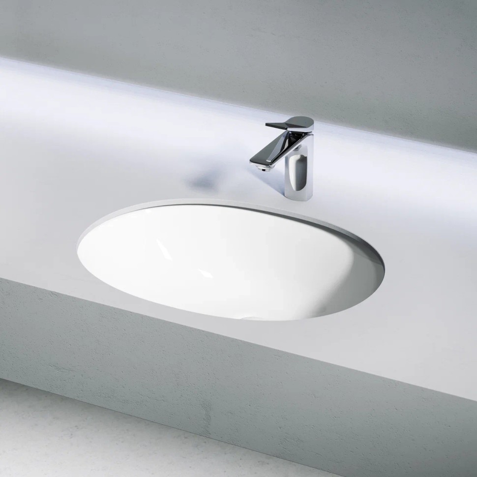 Раковина встраиваемая под столешницу CERAMICANOVA Element 520x380x150 мм, с крепежом и шаблоном для установки, арт. CN6076