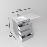 Тумба напольная STYLELINE "Даллас ЛЕОН 120" (3 ящ.) Люкс серая, PLUS с раковиной ESTETUS ЛЕОН 1200*549 левый