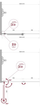 Душевая шторка на ванну BelBagno UNO-V-2-120/150-C-Cr
