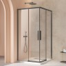 Душевой уголок Слим 8мм (Slim 8mm) VSS-4SL900CLGM, 900*900, вороненая сталь, стекло прозрачное