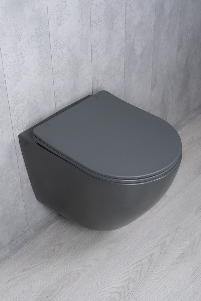 Унитаз подвесной Tornado Gid Tr2122TF-Dgm 62260Y серый матовый 49x36x36