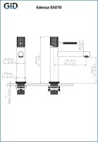 Смеситель для раковины Edessa SS070-GM-K Вороненая сталь (Gun metal)