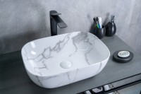 Раковина Gid Mnc333C 54469 накладная под камень глянцевая 46x32.5x13.5