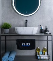 Раковина Gid Mnc333C 54469 накладная под камень глянцевая 46x32.5x13.5