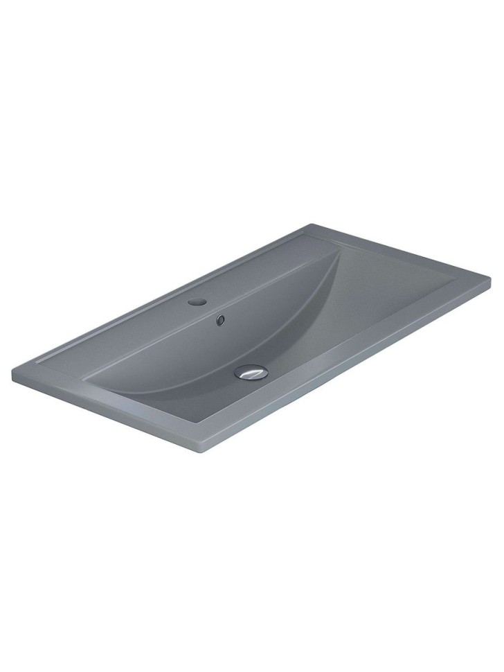 Раковина для ванной кварцевая Uperwood Foster Quartz 80х45,5х17,5 см, серая матовая, бетон