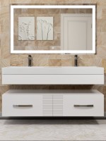 Тумба под раковину Andrea Sozvezdie подвесная, 120 см, белая эмаль