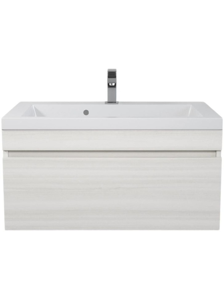 Тумба под раковину для ванной Uperwood Eva, 75 см, подвесная, Дуб Харбор Белый, выдвижной ящик