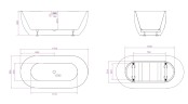 Акриловая ванна BELBAGNO BB70-1700-800-W/NM Белый Глянец внутри, черный матовый снаружи