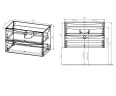 База под керамическую раковину Mia 750 подвесная, 2 выкатных ящика soft close, G.White
